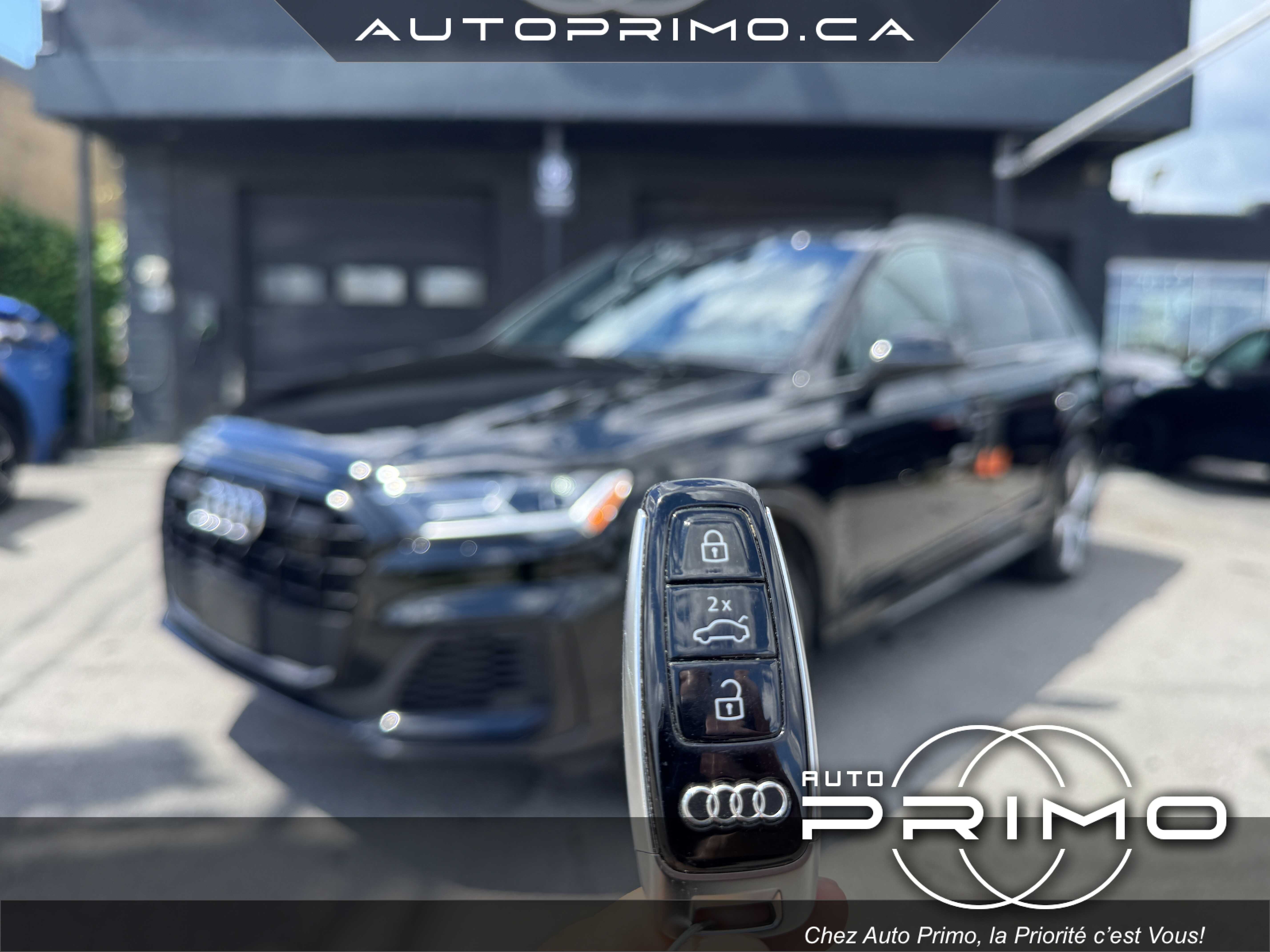 2022 Audi Q7 Progressiv 55 TFSI Quattro Automatique avec 7 Passagers Sièges en Cuir Toit Ouvrant Panoramique Navigation GPS Carplay Caméra de Recul 360 Bluetooth Mags chez Auto Primo Laval 2022 Audi Q7 Progressiv 55 TFSI Quattro Automatique avec 7 Passagers Sièges en Cuir Toit Ouvrant Panoramique Navigation GPS Carplay Caméra de Recul 360 Bluetooth Mags chez Auto Primo Laval