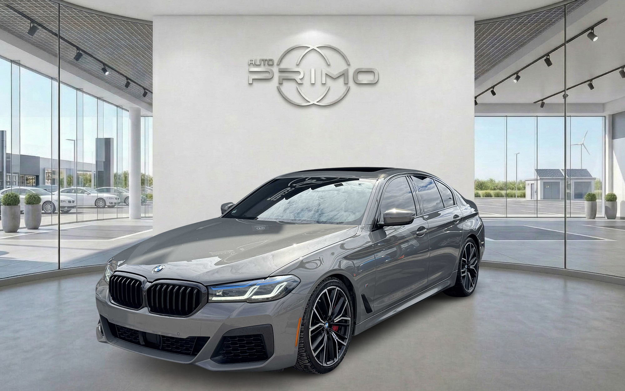 Gray 2021 BMW 5 Series Sedan All-Wheel Drive Automatic