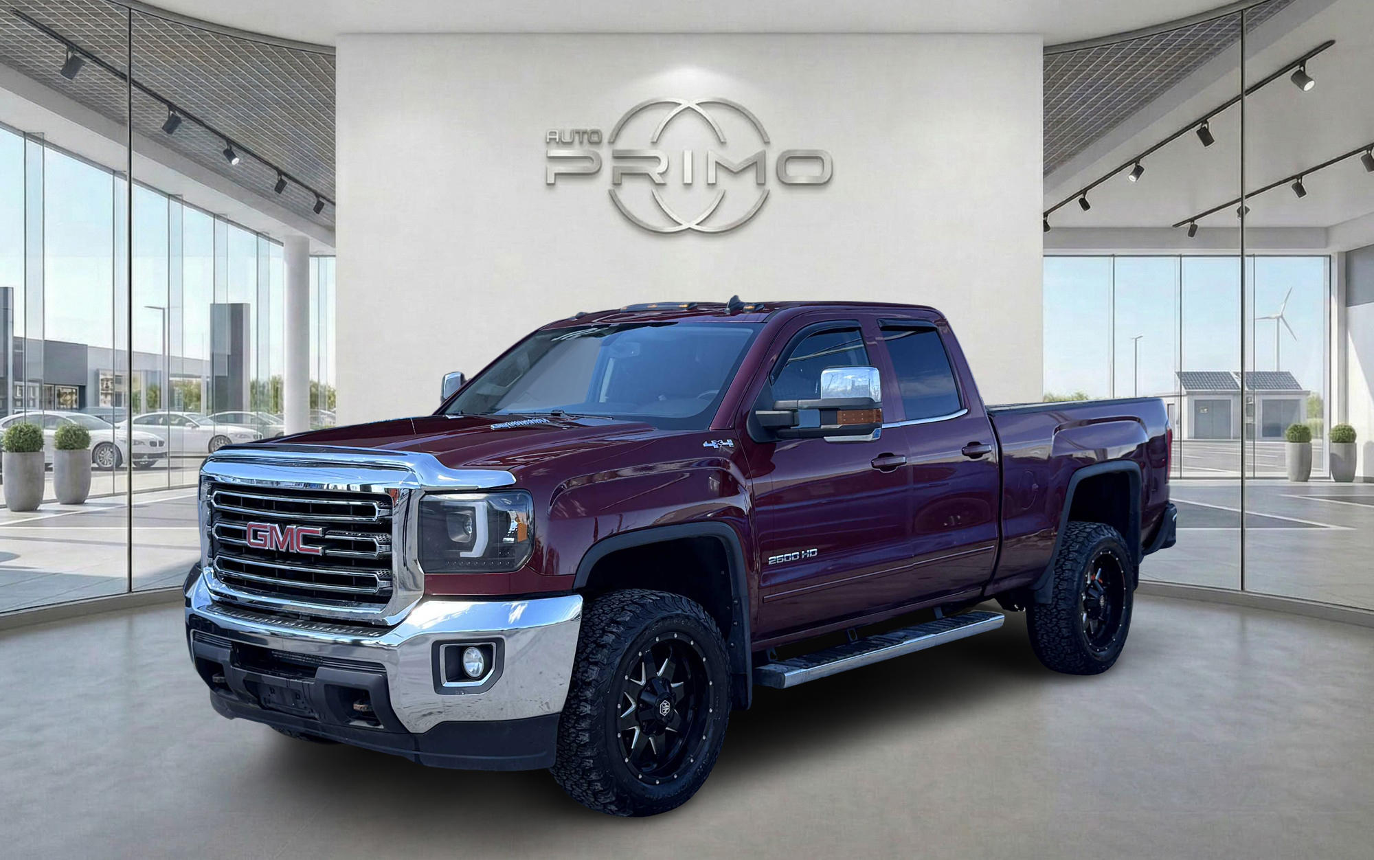 Red 2015 GMC Sierra 2500HD Pickup Truck Four-Wheel Drive Automatic