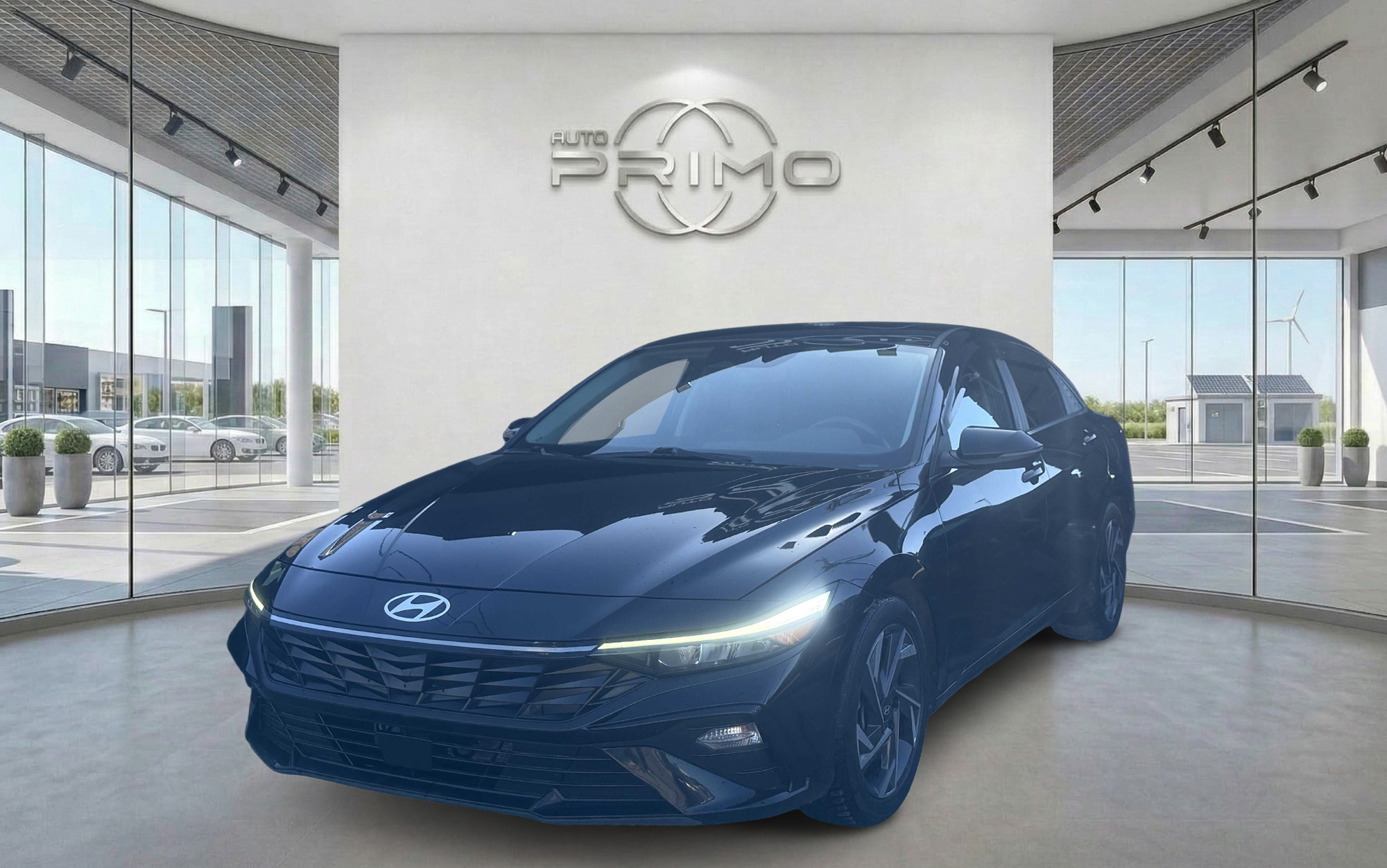 Black 2024 Hyundai Elantra Hybrid Sedan Automatic